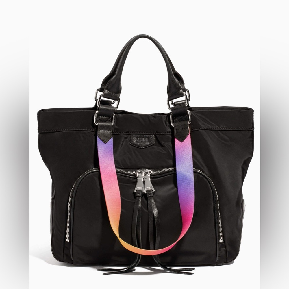 Aimee Kestenberg Lighten Up Convertible Tote Black Nylon Purse